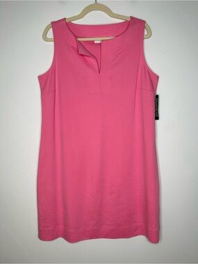 New York & Company Sleeveless Bubblegum Pink Shift Tank Dress Cotton Size XL